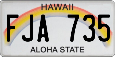 HI license plate FJA735