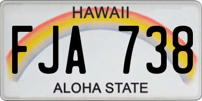 HI license plate FJA738