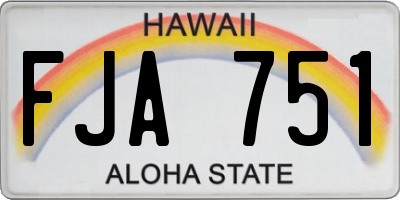HI license plate FJA751