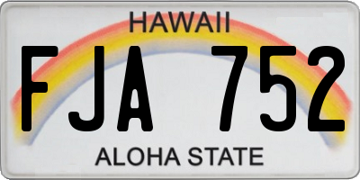 HI license plate FJA752