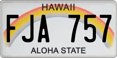 HI license plate FJA757