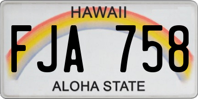 HI license plate FJA758