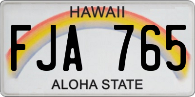 HI license plate FJA765