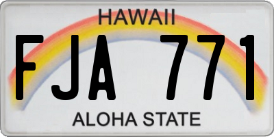 HI license plate FJA771