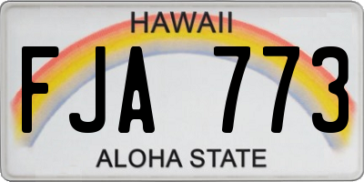 HI license plate FJA773