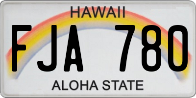 HI license plate FJA780