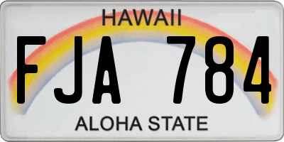 HI license plate FJA784