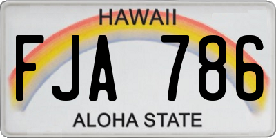 HI license plate FJA786