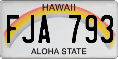 HI license plate FJA793