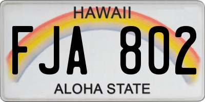 HI license plate FJA802