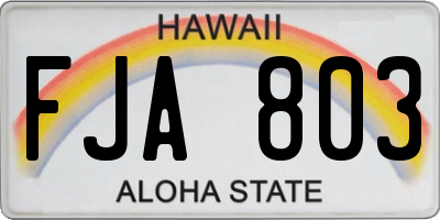 HI license plate FJA803