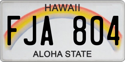HI license plate FJA804