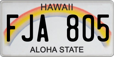 HI license plate FJA805