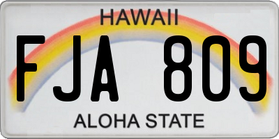 HI license plate FJA809