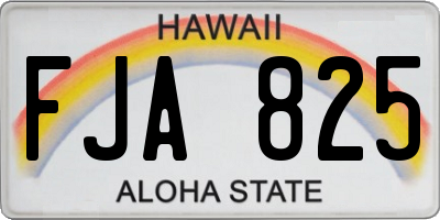 HI license plate FJA825