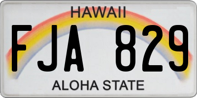 HI license plate FJA829
