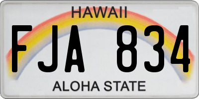 HI license plate FJA834