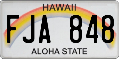 HI license plate FJA848