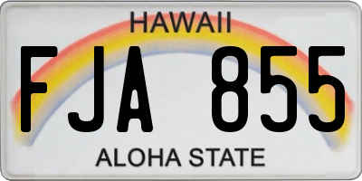 HI license plate FJA855