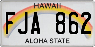 HI license plate FJA862