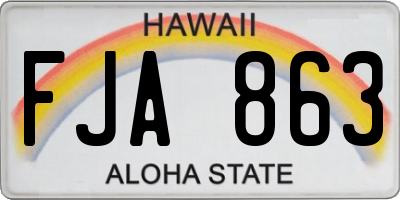 HI license plate FJA863