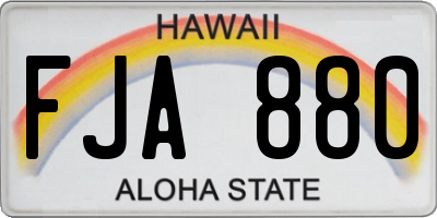 HI license plate FJA880