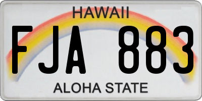 HI license plate FJA883