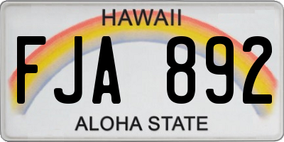 HI license plate FJA892