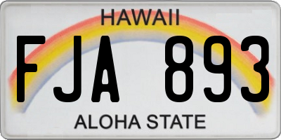 HI license plate FJA893