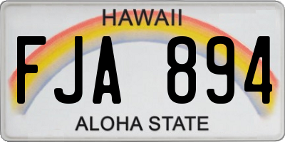 HI license plate FJA894