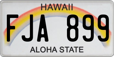 HI license plate FJA899