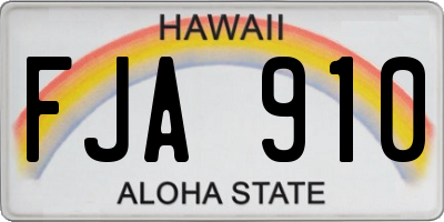 HI license plate FJA910