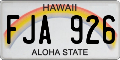 HI license plate FJA926