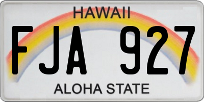 HI license plate FJA927