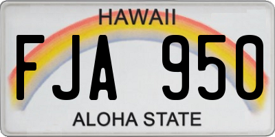 HI license plate FJA950
