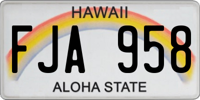 HI license plate FJA958