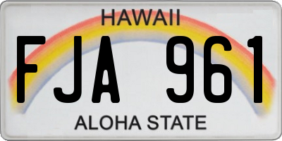 HI license plate FJA961