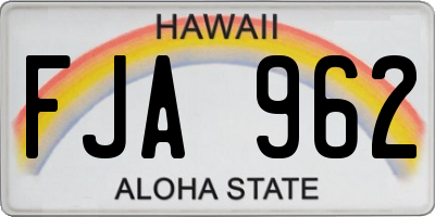 HI license plate FJA962