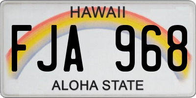HI license plate FJA968