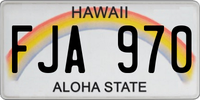 HI license plate FJA970
