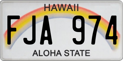 HI license plate FJA974