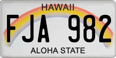HI license plate FJA982