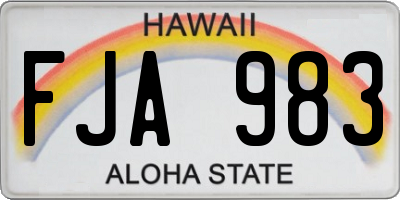 HI license plate FJA983