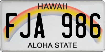 HI license plate FJA986