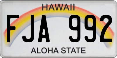 HI license plate FJA992