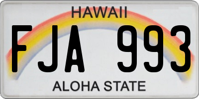 HI license plate FJA993