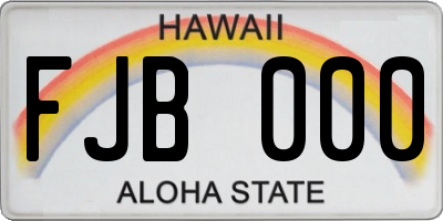 HI license plate FJB000