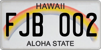 HI license plate FJB002