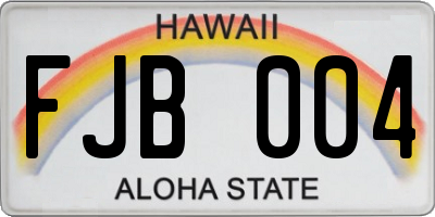 HI license plate FJB004