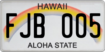 HI license plate FJB005